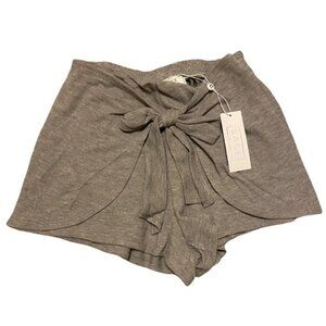 Sage the label tie front gray mini shorts women’s size  S NWT